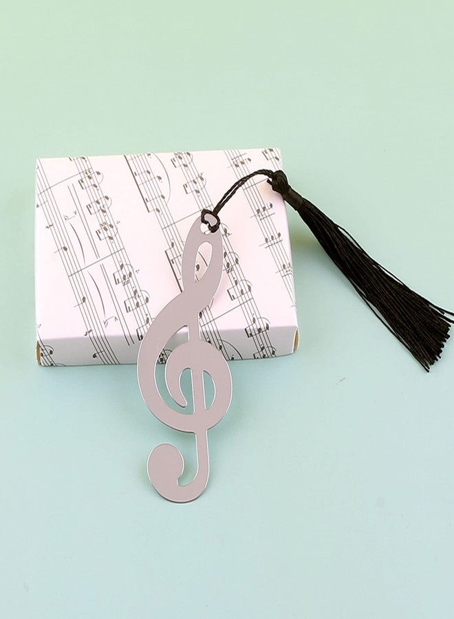 Cansybil 48 Pcs Metal Music Bookmark with Elegant Silk Tassel, Stainless Steel Bookmark, Skeleton Art Bookmarks, Gift for Guestbook Lovers (Silver) - Image 5