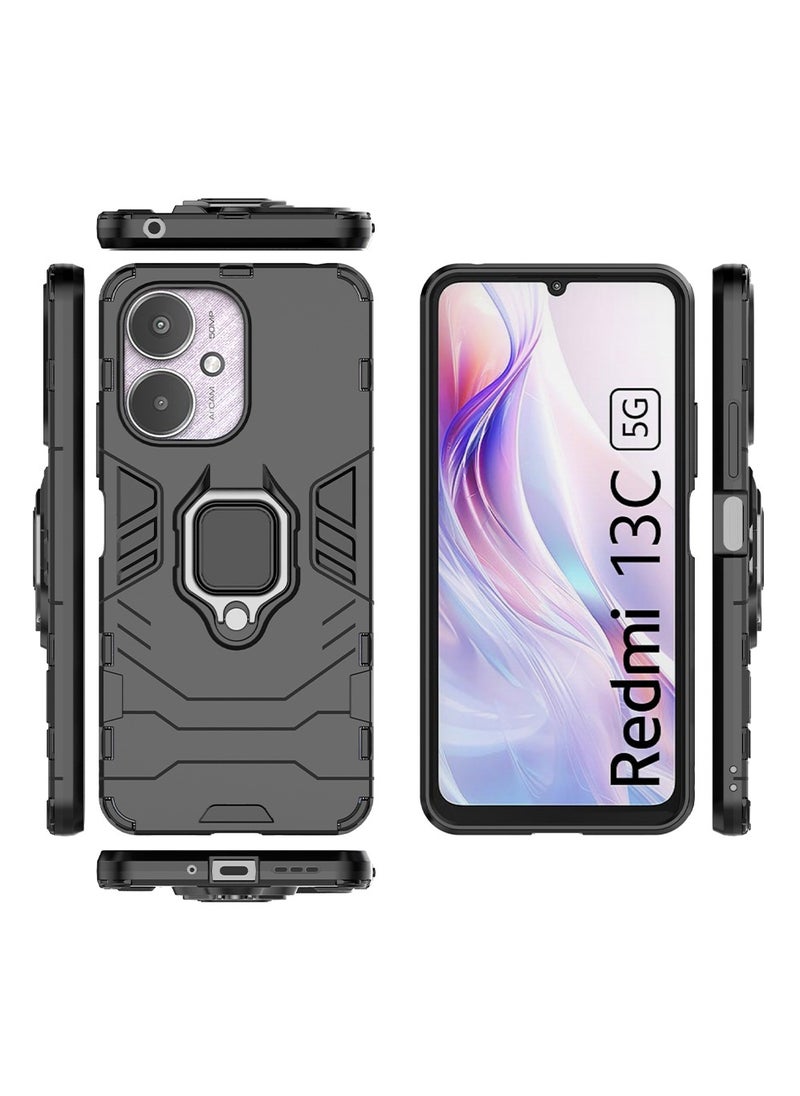 CaseNeo Redmi 13C/Xiaomi POCO C65 Case Cover with Bracket, Kickstand Shell Back Cover Scratch-Resistant Shock-Absorbing Protector Accessories Kickstand Stand Magnetic Car Ring Holder Protection  - Image 4