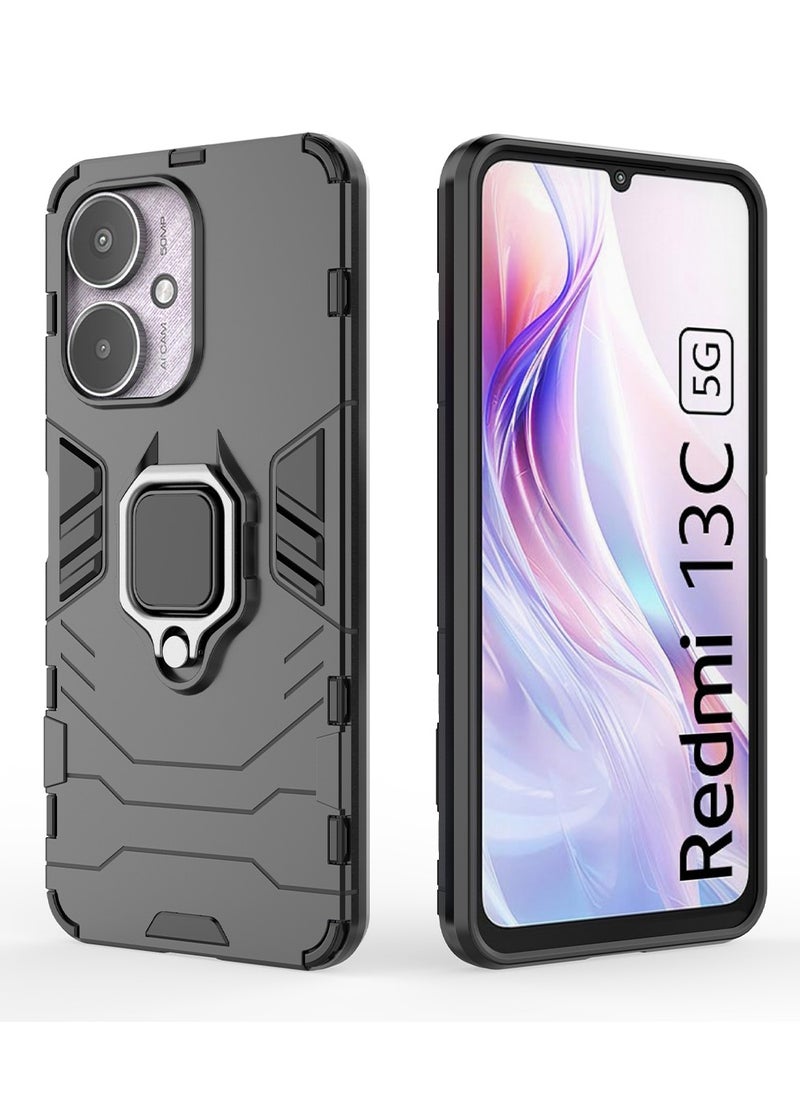 CaseNeo Redmi 13C/Xiaomi POCO C65 Case Cover with Bracket, Kickstand Shell Back Cover Scratch-Resistant Shock-Absorbing Protector Accessories Kickstand Stand Magnetic Car Ring Holder Protection  - Image 2