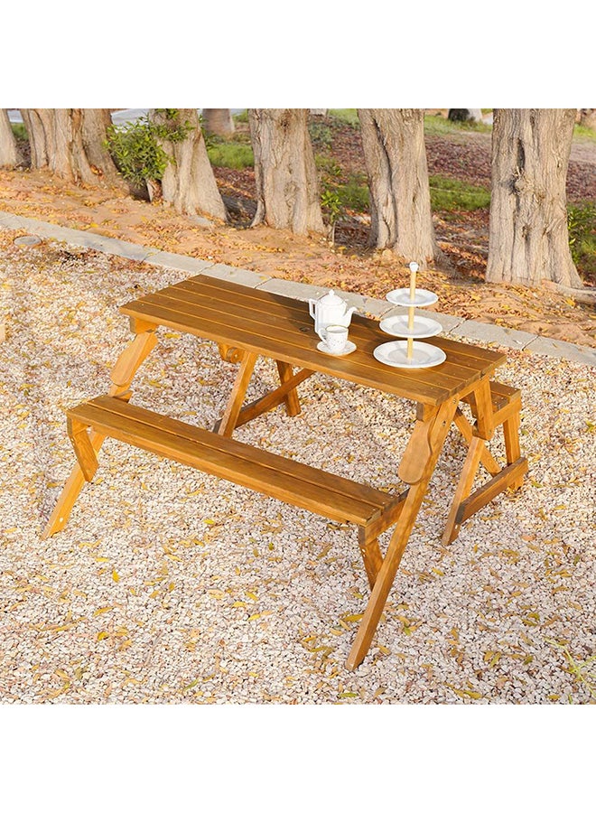 دانوب هوم Vivian Bench Dining Bench 3 Piece Wooden Bench Style Dining Furniture Set Dining Space Saving Dinette For Kitchen Dining Room With 2 Benches - Image 4