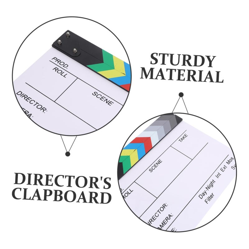 White Acrylic Movie Clapper Board Filmmaking Photography Theater Decor - Image 4