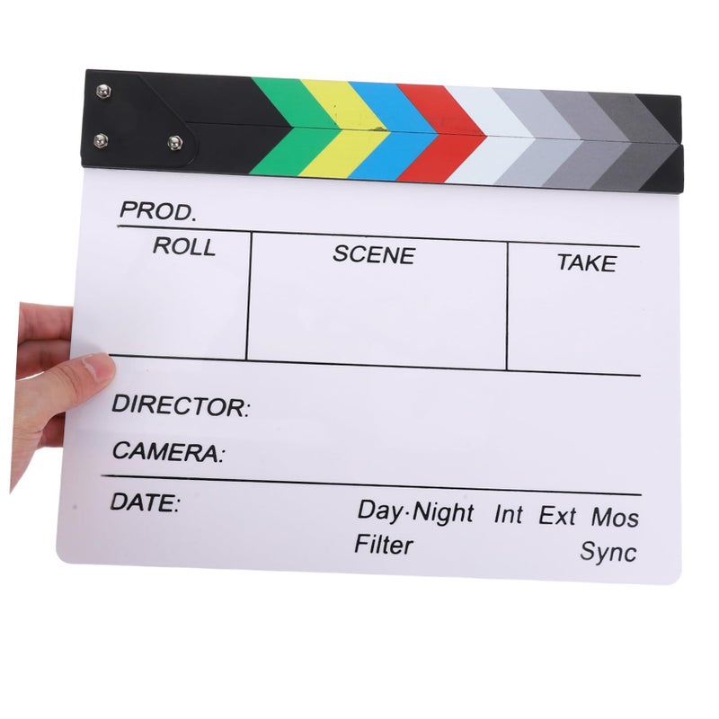White Acrylic Movie Clapper Board Filmmaking Photography Theater Decor - Image 5