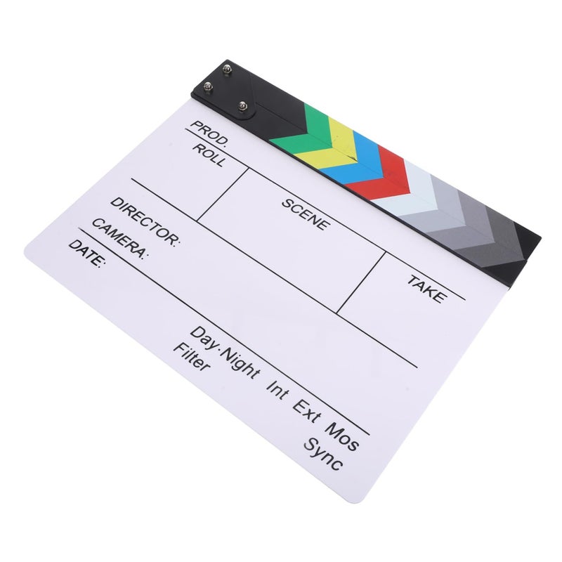 White Acrylic Movie Clapper Board Filmmaking Photography Theater Decor - Image 2