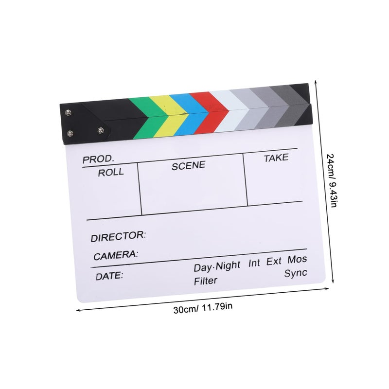 White Acrylic Movie Clapper Board Filmmaking Photography Theater Decor - Image 3