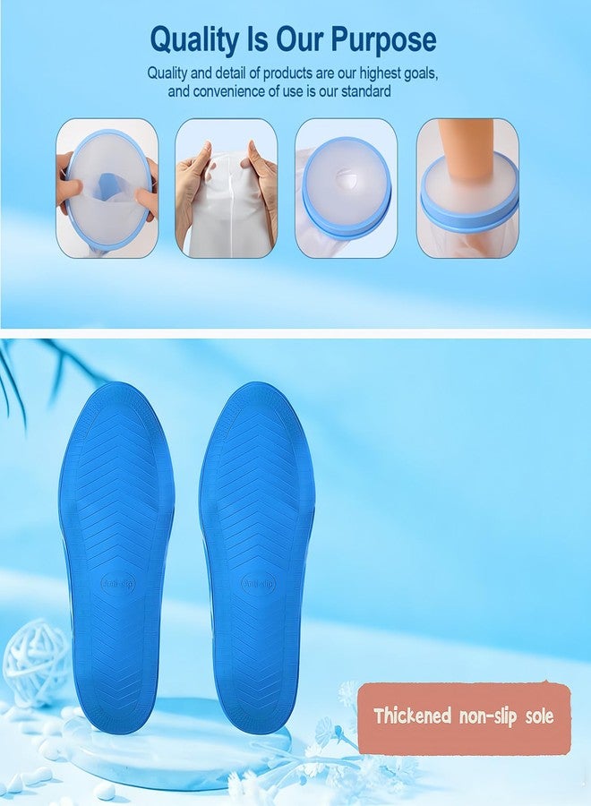 DRKLC Waterproof Shower Boots Cover for Foot after Surgery with Upgraded Non-Slip Bottom, Ankle Cast Protector and Foot Cast Cover for Bandage Dressing Wound, Reusable - Image 3