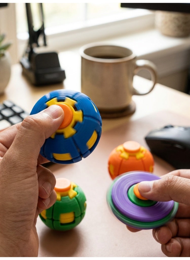 3D Printed Twist Sphere Fidget Ball, Stress Relief Hypnotic Spinner Toy - Image 4