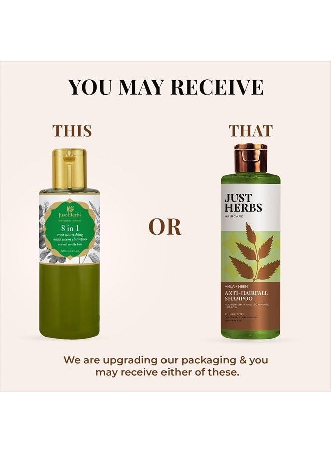 Just Herbs 8 In 1 Root Nourishing Amla Neem Shampoo (200 ml)  - Image 3