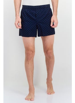 Men 1 Piece Microdot Print Boxer Short, Navy Blue