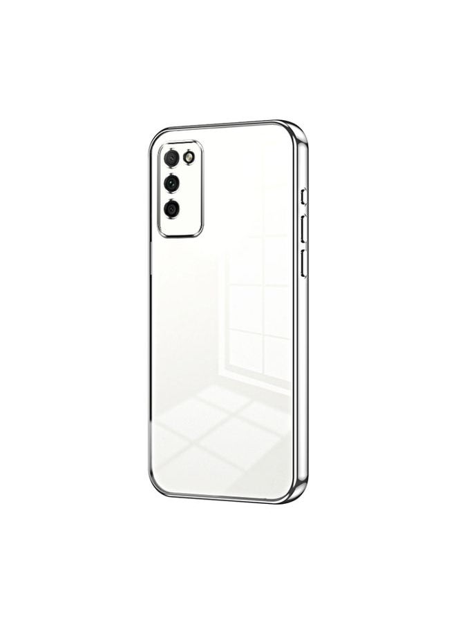 HuHa Case Cover For Honor 30 Youth Transparent Plating Fine Hole Phone Case Silver 