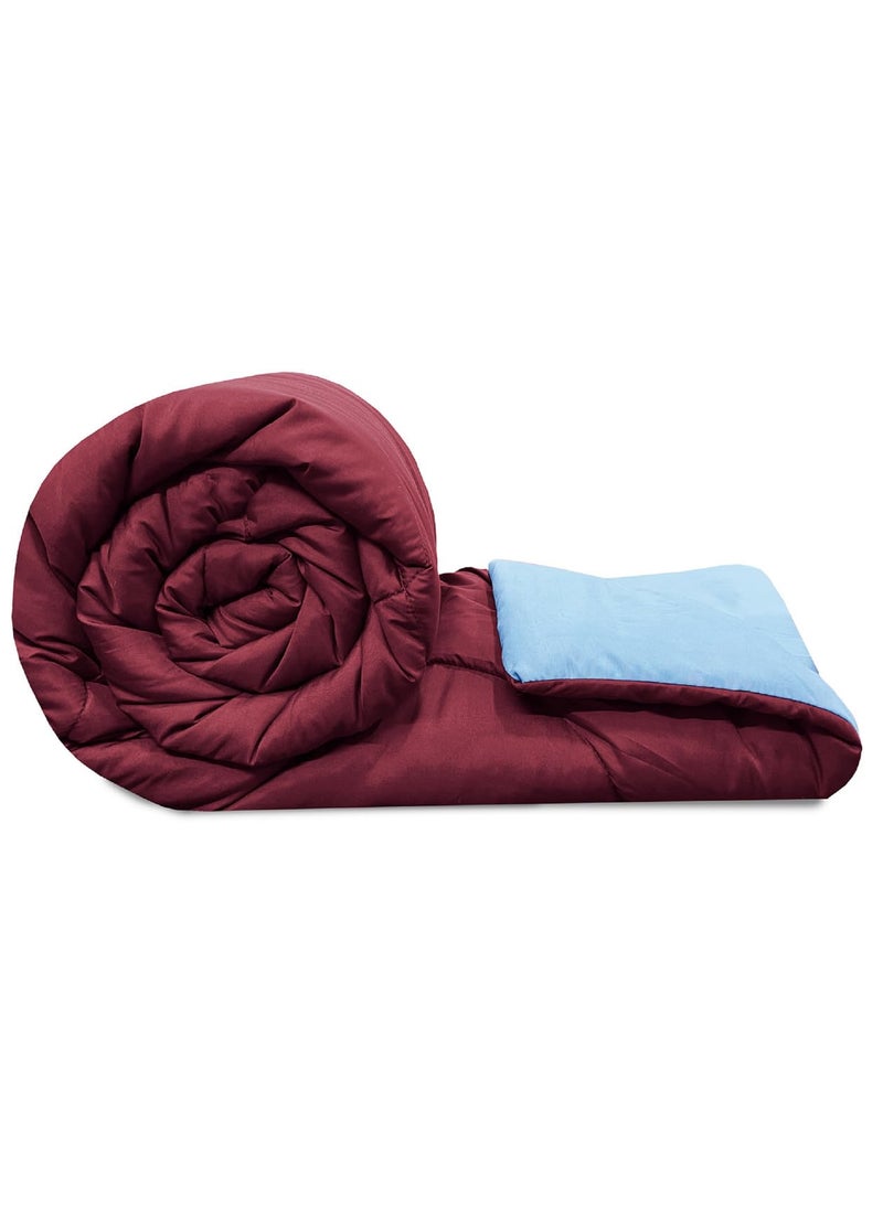 VAS COLLECTIONS VAS COLLECTIONS Summer Razzai All Season 220 GSM Ac Comforter Super Soft Fluffy Comforter 90 X 86 Inches220Cm X 228Cm Double Bed ComforterSilver Maroon Lightweight Microfibre 