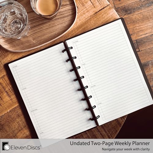 Eleven Discs Discbound Paper, Junior Size Undated Weekly Planner Sheets - Premium 120gsm Heavyweight Notebook & Planner Refills - 8 Discs, 5.5 x 8.5 in - Punched for Circa, Arc, TUL (52 Sheets) - Image 3