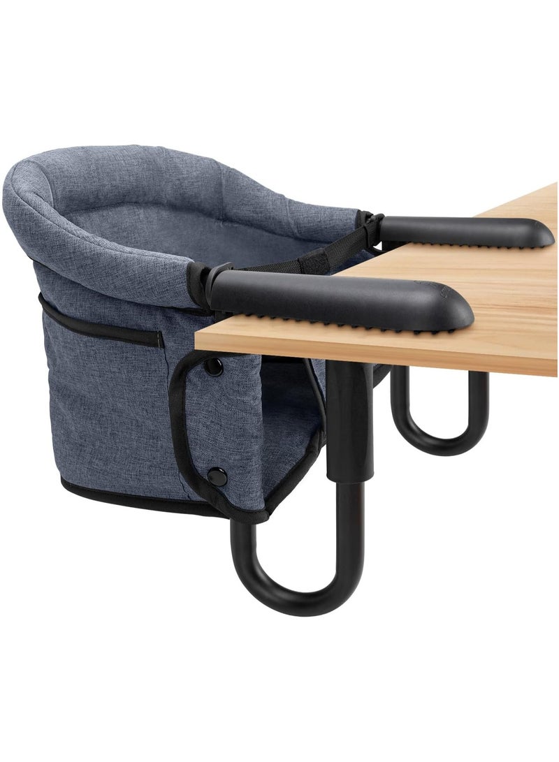 NANAO Hook On High Chair,Portable and Foldable High Chair,Suitable for Family and Travel,High Chair for Babies 6-36 Months for Eating & Dining - with Carry Bag(Grey) - Image 1