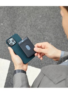 PITAKA PITAKA Protective Case for iPhone 15 Pro , 6.1 Inch, Grade Shockproof iPhone 15 Pro Phone Case, [MagEZ Case Pro 4] 1500D Aramid Fiber, Black/Blue  - Image 5