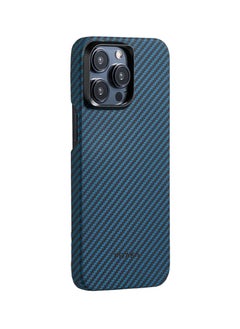 PITAKA PITAKA Protective Case for iPhone 15 Pro , 6.1 Inch, Grade Shockproof iPhone 15 Pro Phone Case, [MagEZ Case Pro 4] 1500D Aramid Fiber, Black/Blue  - Image 2