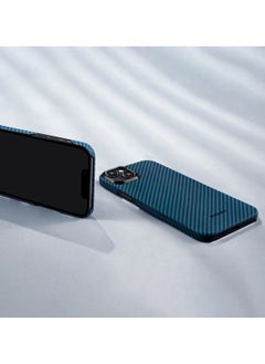 PITAKA PITAKA Protective Case for iPhone 15 Pro , 6.1 Inch, Grade Shockproof iPhone 15 Pro Phone Case, [MagEZ Case Pro 4] 1500D Aramid Fiber, Black/Blue  - Image 3
