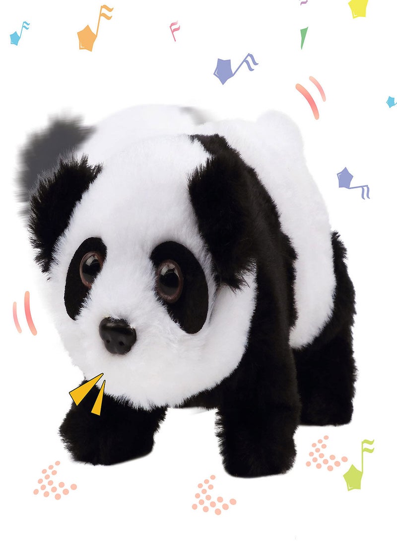 SYOSI Interactive Electronic Pet, Crawling Panda Plush Bunny Toy with Sounds Movements Animated Walking Wiggle Ears Twitch Nose Gift for Toddlers Birthday, Stuffed Animal Electric Gift - Image 1