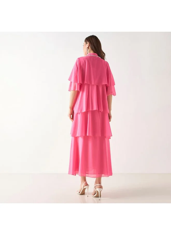 2Xtremz 2Xtremz Ruffled Shirt Dress with Short Sleeves