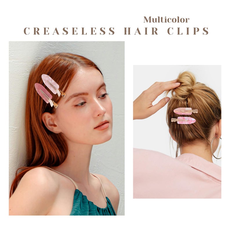 Cptots No Crease Creaseless No Bend Hair Clips For Styling Non Slip Flat Clips For Makeup Hair Accessories For Women,Pink,12 PCS - Image 5
