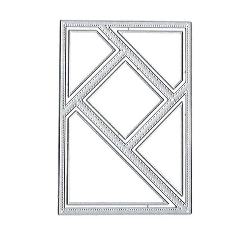 BeetirryHu Rectangle Triangle Frame Metal Die Cuts, Rectangle Frame Metal Cutting Dies Cut Stencils Card Paper Craft DIY Template Metal Cutting Dies Album Embossing Paper Dies for Card Making Scrapbooking - Image 2