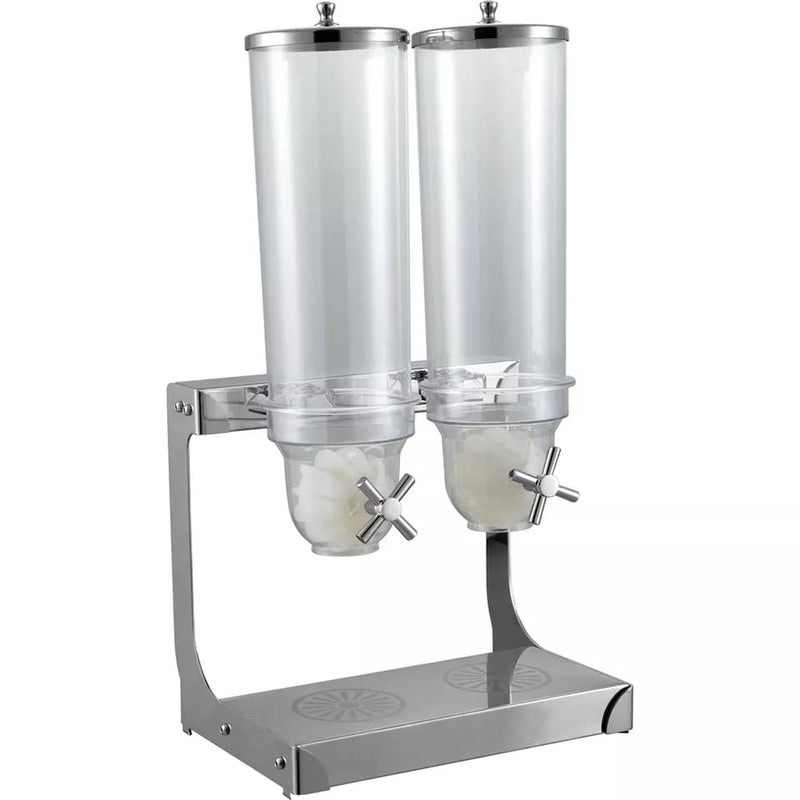 Shoppers Hub PNQ 4L Double Tank Cereal Cornflakes Oats Grains Dispenser Stainless Steel Heavy Duty Multifunctional for Ideal Use in Buffet Breakfast in Hotels, Restaurants, Cafes and Banquets  - Image 1