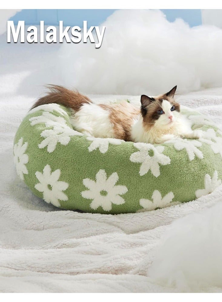 Malaksky Pet  Bed, Washable Round Cute Pet Beds for Indoor Cats and Dog, Super Soft Corduroy Kitten Bed with Anti-Slip Bottom, 24''x24''x10'', - Image 4