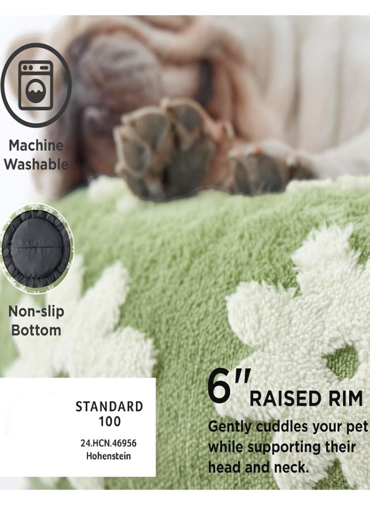 Malaksky Pet  Bed, Washable Round Cute Pet Beds for Indoor Cats and Dog, Super Soft Corduroy Kitten Bed with Anti-Slip Bottom, 24''x24''x10'', - Image 2