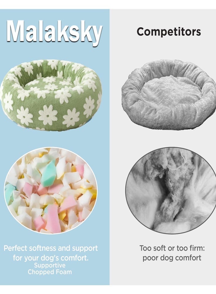 Malaksky Pet  Bed, Washable Round Cute Pet Beds for Indoor Cats and Dog, Super Soft Corduroy Kitten Bed with Anti-Slip Bottom, 24''x24''x10'', - Image 3