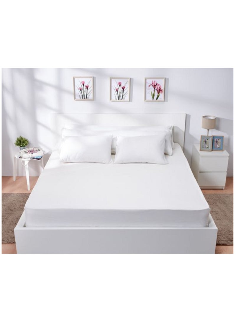 ملايةسرير قطن بأستك 90سم ابيض