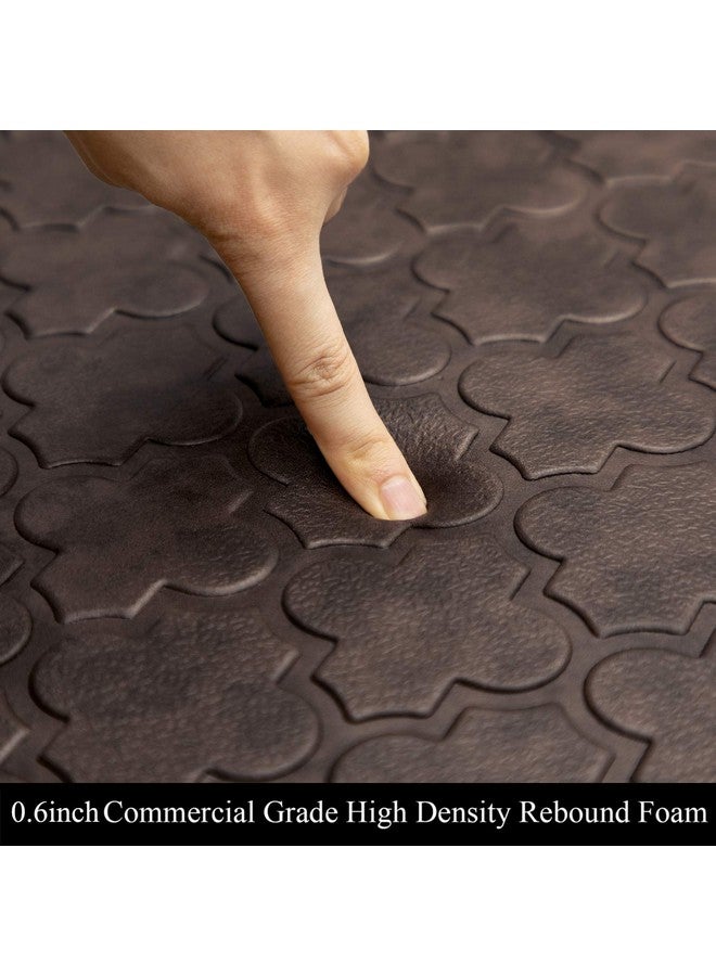 HEBE حصيرة هابي oversized من PVC مضادة للإرهاق للاستخدام الثقيل مقاومة للماء مكتب قائم على الأرض غير قابلة للانزلاق سميكة مبطنة مريحة ، 20"x60" ، بني - Image 3