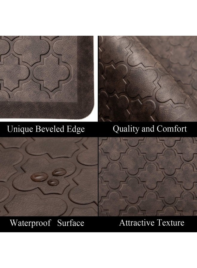 HEBE حصيرة هابي oversized من PVC مضادة للإرهاق للاستخدام الثقيل مقاومة للماء مكتب قائم على الأرض غير قابلة للانزلاق سميكة مبطنة مريحة ، 20"x60" ، بني - Image 4