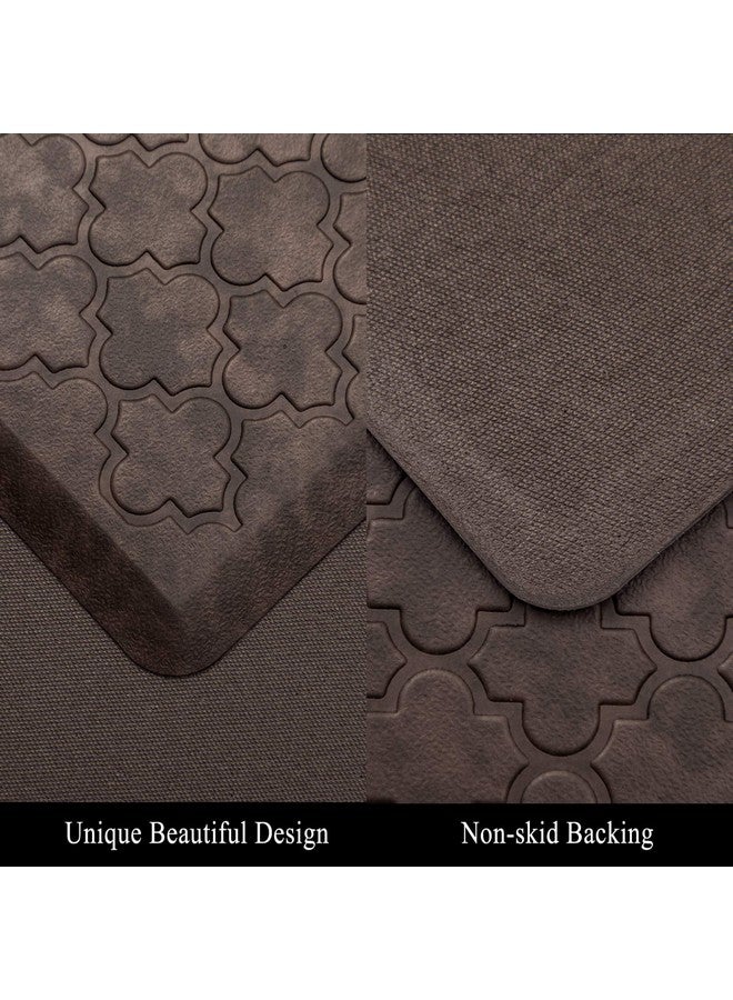 HEBE حصيرة هابي oversized من PVC مضادة للإرهاق للاستخدام الثقيل مقاومة للماء مكتب قائم على الأرض غير قابلة للانزلاق سميكة مبطنة مريحة ، 20"x60" ، بني - Image 5