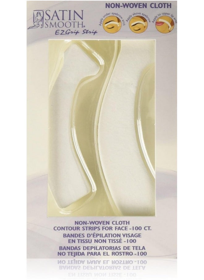 Satin Smooth Satin Smooth EZ Grip Non-Woven Contour Waxing Strips, Facial Strip, 100 ct  - Image 1