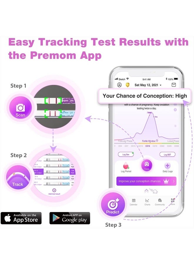 Easy@Home Ovulation & Pregnancy Test Strips Kit: 25 Ovulation Strips and 10 Pregnancy Tests – Accurate Fertility Tracker OPK | 25LH + 10HCG - Image 4