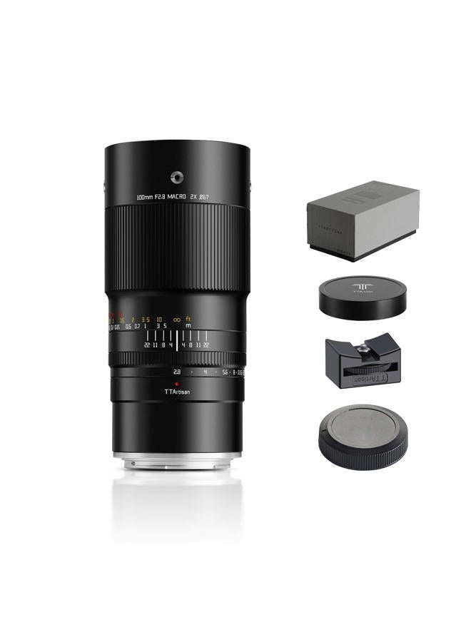 TTArtisan 100mm f/2.8 Macro Lens for Canon RF Mount 2X Magnification Full Frame Manual Focus Mirrorless Camera Lenses EOS R RP R5 R5C R6 R6II R7 R10 R50 R100 - Image 1