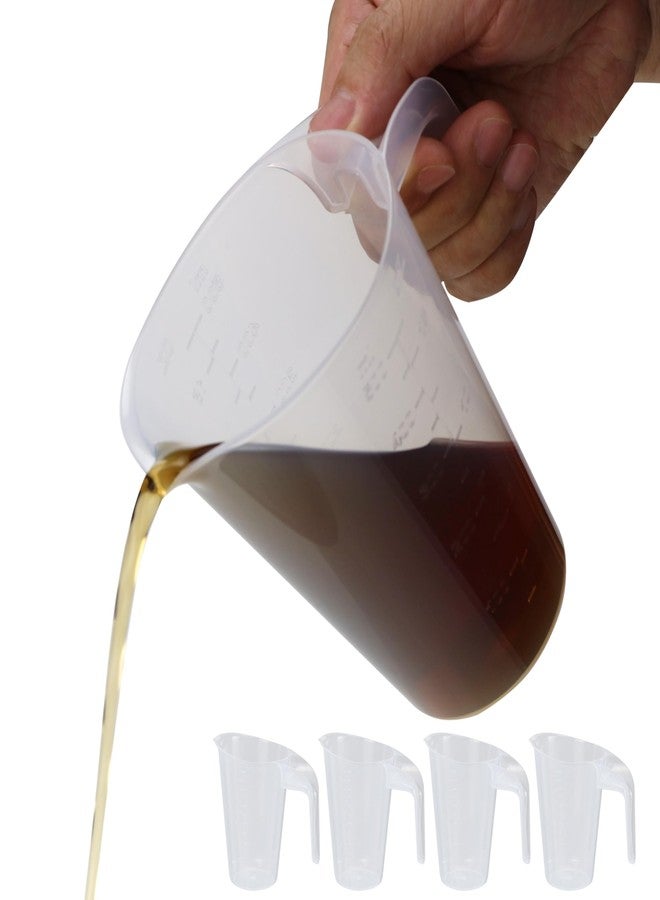 EIKS Plastic Measuring Pitcher Cups with Spout and Measurement Scale for Kitchen Baking, Cooking, Mixing & Measuring (500ml * 4) - Image 1