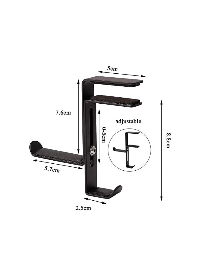 X spring Metal Headphone Hanger Adjustable Under Desk Headphone Stand With Silicone Non Slip Pad Under Desk Space Save Mount Universal Metal Headphone Stand Hook For All Headphones  - Image 4