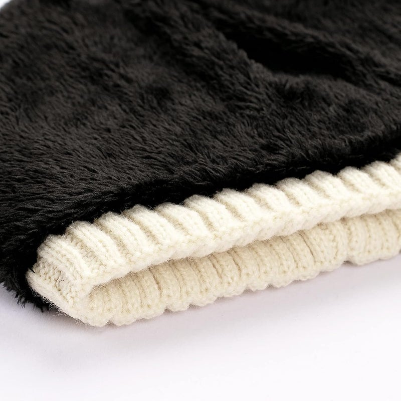 Vgogfly Lined Men Beanie Slouchy Knit Skull Cap Warm Stocking Hats Guys Women Striped Winter Beanie Hat - Image 4