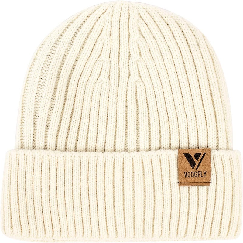 Vgogfly Lined Men Beanie Slouchy Knit Skull Cap Warm Stocking Hats Guys Women Striped Winter Beanie Hat - Image 1