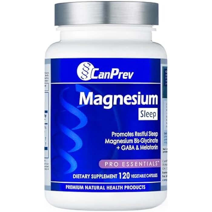 CanPrev Magnesium Bisglycinate Chelated + GABA & Melatonin, 120 Veg Caps, 120-Day Supply, Support Restful Night, Muscle Function, Promote Relaxation & Balanced Sleep-Wake Cycle, Vegan, No GMO & Gluten - Image 1