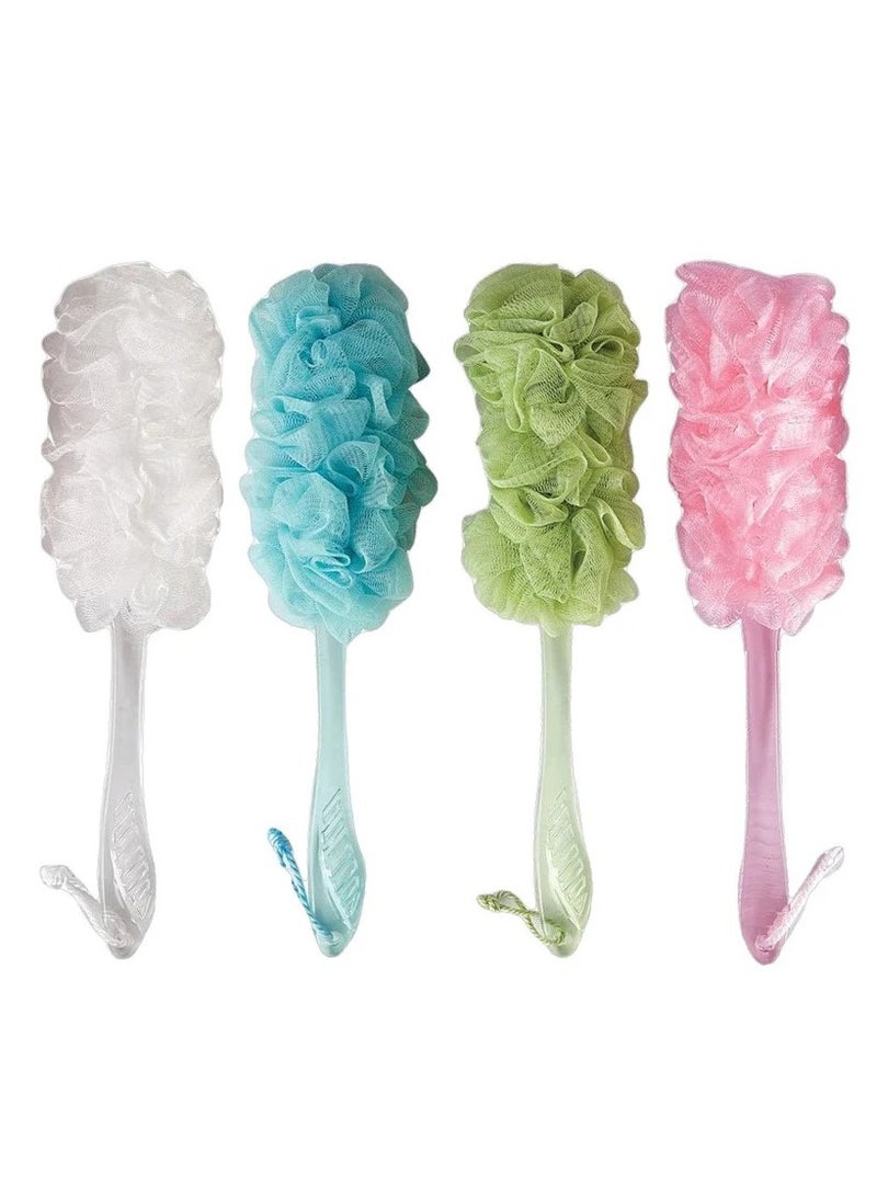 ركسو لوفة استحمام من الاسفنج المنفوخ بمقبض طويل، فرشاة ظهر للجسم والسبا والاستحمام للنساء والرجال، - Image 1