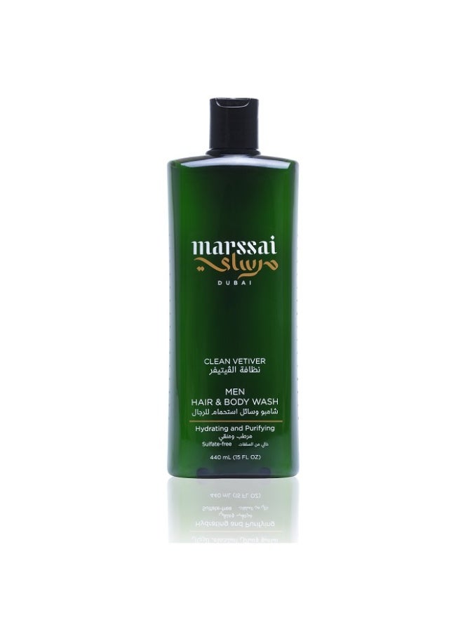 Men Hair & Body Wash, Clean Vetiver - 440ml, UAE