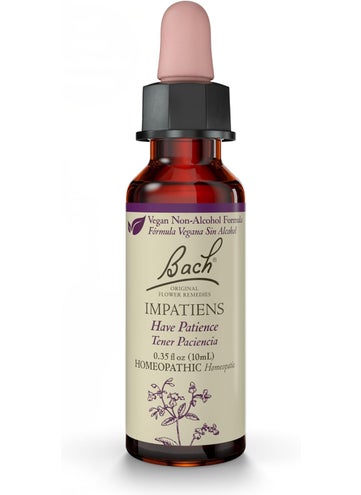 Bach Bach Original Flower Remedies, Impatiens (Non-Alcohol Formula) - Have Patience - Natural Homeopathic Flower Essence for Emotional Balance - Vegan, Gluten Free, Sugar Free - 10mL Dropper 