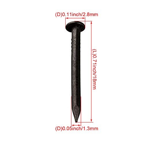 RDEXP Black Round Head Wood Screw Nail Decorative Furniture Miniature Nail Lenght 1.8cm/0.71" Pack of 50 - Image 4