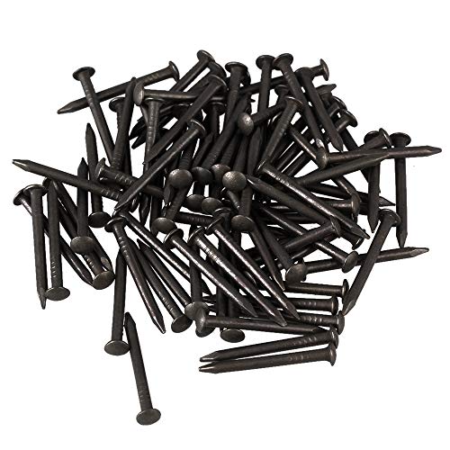 RDEXP Black Round Head Wood Screw Nail Decorative Furniture Miniature Nail Lenght 1.8cm/0.71" Pack of 50 - Image 1