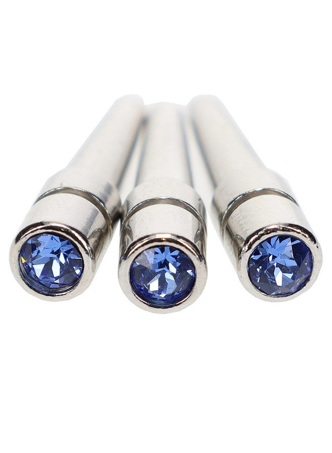 WE Games Chrome Cribbage Pegs with Austrian Crystals - Set of 3 - Saphire Blue - Image 1