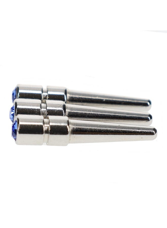 WE Games Chrome Cribbage Pegs with Austrian Crystals - Set of 3 - Saphire Blue - Image 3