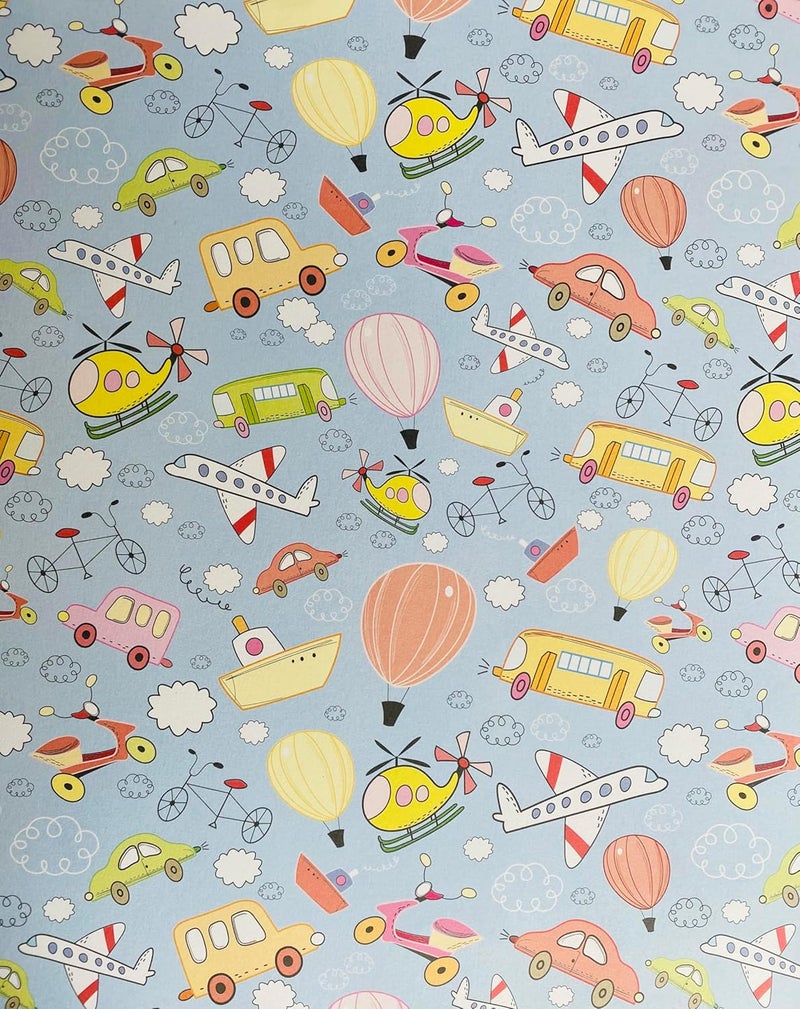 Raj Rajeshwari Transport Cartoon Wrapping Paper Multicolor 20 x 28 inch Pack of 25 Sheets Glossy Finish Ideal for Birthday Anniversary Christmas Wedding Occasions - Image 4