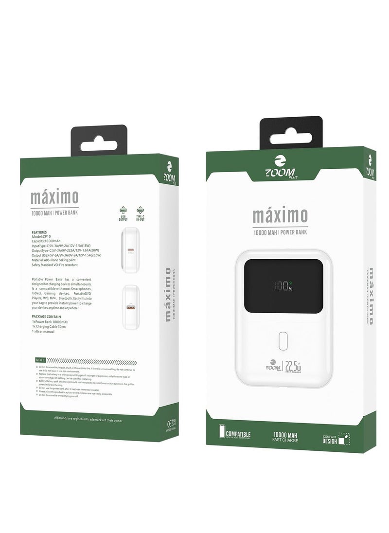 ZOOM PLUS ZP1010000mAh Ultra-Compact Power Bank With 22.5W PD And Quick Charge 3.0 WHITE - pzsku/ZA1390DAC37279C78E1C3Z/45/_/1723999707/81ad2e26-96fe-404f-b3fb-85334f596350