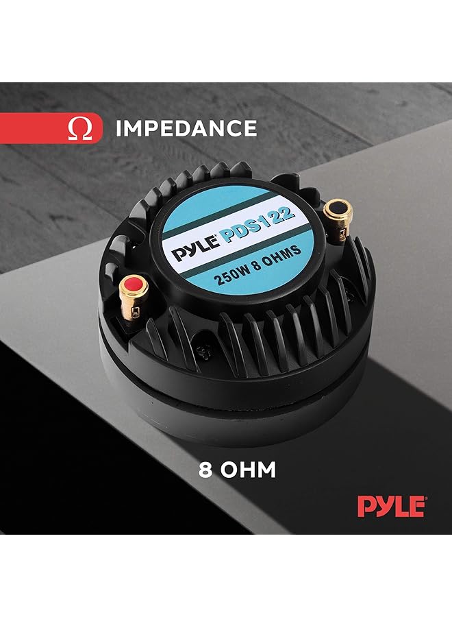 Pyle 1.5 Inch Tweeter Horn Driver - 500 Watt Peak Power/250 Watt Rms Audio Speaker Tweeter System W/Flat Aluminum Voice Coil, 1.5K-20 Khz Frequency, 95 Db, 8Ohm - Pds122, Black - Image 3