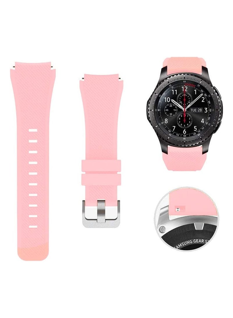 VITION Strap for Huawei GT/Huawei GT 2 (46mm) GT2 Pro /Samsung Galaxy Watch 46mm / Galaxy Watch 3 45mm, 22mm Silicone Straps Watch Band Light Pink - Image 1